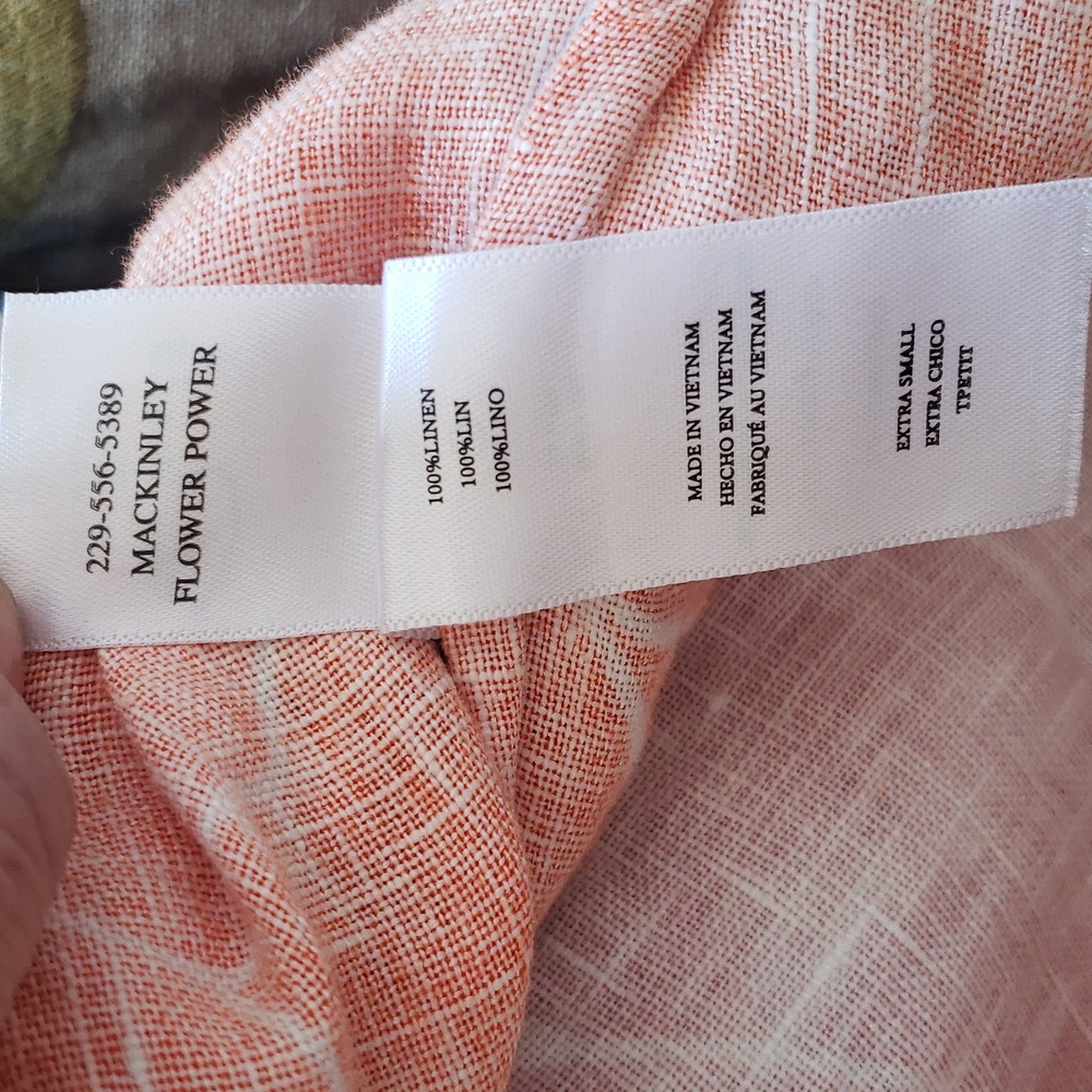 RAILS MacKinley Top Flower Power Pink Yellow Orange Blue Linen - Picture 17 of 17